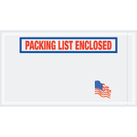 Tape Logic Preprinted Packing List Envelopes, Packing List Enclosed, 5 1/2in x 10in, Blue/Red/White, Case Of 1,000