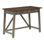 Office Star Milford 42inW Rustic Writing Desk, Slate Gray