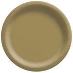 Amscan Paper Plates, 10in, Gold, 20 Plates Per Pack, Case Of 4 Packs