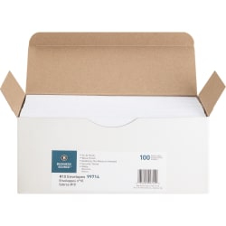 Business Source No. 10 Peel-to-seal Security Envelopes - Business - #10 - 4 1/8in Width x 9 1/2in Length - 24 lb - Peel & Seal - Wove - 100 / Box - White