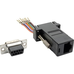 Tripp Lite DB9 to RJ45 Modular Serial Adapter (M/F) RS-232 RS-422 RS-485 - 1 x DB-9 Male Serial - 1 x RJ-45 Female Network - Black