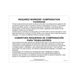 ComplyRight State Specialty Poster, Workers Comp Coverage, English/Spanish, Texas, 11in x 17in