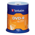 Verbatim Life Series DVD-R Disc Spindle, Pack Of 100