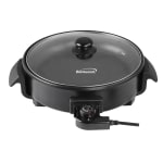 Brentwood 12in Round Non-Stick Electric Skillet With Vented Glass Lid, 6-1/2inH x 12-1/2inW x 15-1/4inD, Black