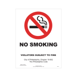 ComplyRight City & County Specialty Posters, No Smoking, English, Philadelphia, 8 1/2in x 11in