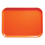 Cambro Camtray Rectangular Serving Trays, 15in x 20-1/4in, Citrus Orange, Pack Of 12 Trays