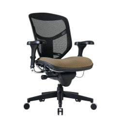 WorkPro 12000 Series Ergonomic Mesh/Premium Fabric Mid-Back Chair, Black/Beige, BIFMA Compliant