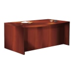 Mayline Aberdeen 72inW Bow-Front Computer Desk Shell, Cherry