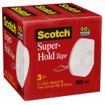 Scotch Super-Hold Tape, 3/4in x 1,000in, Clear, Pack Of 3 Rolls