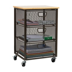 Inval 4-Drawer Storage Cabinet, 25-1/2in x 12-1/2in, Taupe