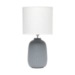 Simple Designs Purled Texture Table Lamp, 20-7/16inH, White/Gray