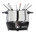 Starfrit 3.2-Quart Electric Fondue Set, Black/Silver