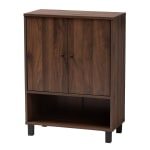 Baxton Studio Rossin 2-Door Entryway Shoe Storage Cabinet, Walnut