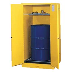 Vertical Drum Safety Cabinets, Manual-Closing Cabinet, 1 55-Gallon Drum, 2 Doors