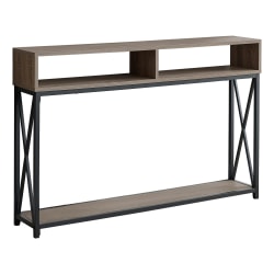 Monarch Specialties Lilian Console Accent Table, 31-3/4inH x 48inW x 12inD, Gray/Black