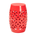 Baxton Studio Hallie Modern And Contemporary Outdoor Side Table, 18-15/16inH x 12-1/4inW x 12-1/4inD, Red