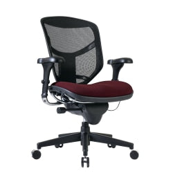 WorkPro Quantum 9000 Series Ergonomic Mesh/Premium Fabric Mid-Back Chair, Black/Beige, BIFMA Compliant