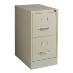 WorkPro 22inD Vertical 2-Drawer Letter-Size File Cabinet, Metal, Putty