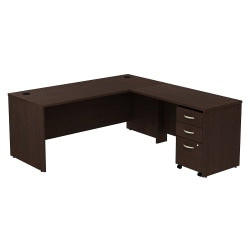 Inval Floating 44inW Wall-Mounted Laptop Computer Desk, Smoke Oak