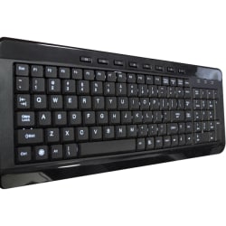 AVS Gear Black Multimedia LED Luminescent USB Keyboard with Light Switch