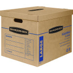 Bankers Box SmoothMove Classic Moving Boxes With Lift-Off Lid, 17in x 21in x 17in, 85% Recycled, Kraft Brown, Box Of 5