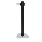 Tatco Adjusta-Tape Black Crowd Control Stanchions, 40inH, Black, Box Of 2