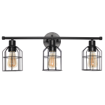 Lalia Home 3-Light Industrial Wired Vanity Light, 6-1/2inW, Black