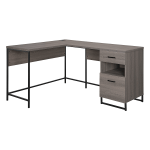 Office Star Hagney Lane 58inW L-Shaped Computer Desk With Power And Storage, Farm Oak