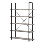 South Shore Gimetri 70inH 5-Shelf Shelving Unit, Soft Gray