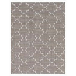 Foss Floors Area Rug, 6ftH x 8ftW, Roman, Gray/White