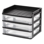 IRIS 3-Drawer Medium Desktop Storage, 11 1/4inH x 14 1/4inW x 11 13/16inD, Black