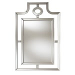 Baxton Studio Pagoda Rectangular Accent Wall Mirror, 46in x 30in, Silver