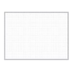 Ghent Grid 1in x 1in Magnetic Dry-Erase Whiteboard, 24in x 36in, Aluminum Frame With Satin Silver Finish