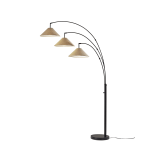 Adesso Braxton 3-Arm Arc Lamp, 86inH, Dark Bronze/Light Brown