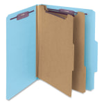 Smead Classification Folders, 2in Expansion, 2 Dividers, 8 1/2in x 11in, Letter, 50% Recycled, Blue, Box of 10