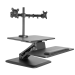 Mount-It! MI-7914 31inW Sit-Stand Standing Desk Converter With Dual Monitor Mount Combo, Black