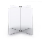 MARVEL 4-Way Table Divider, 24inH x 30inW x 30inD, Clear/Silver