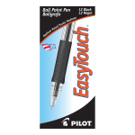 Pilot EasyTouch Ballpoint Pens, Medium Point, 1.0 mm, Clear Barrel, Black Ink, Pack Of 12 Pens