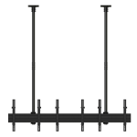 Mount-It! 3-Screen Dual-Pole Ceiling Mount, Side-By-Side, Black