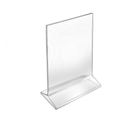 Azar Displays Top-Load Acrylic Sign Holders, 6in x 4in, Clear, Pack Of 10