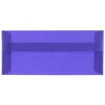 JAM Paper #10 Business Booklet Envelopes, Translucent, Gummed Closure, Primary Blue, Pack Of 25