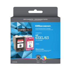 Office Depot Brand Remanufactured High-Yield Black And Tri-Color Ink Cartridge Replacement For HP 63XL, 63, Pack Of 2, OD63XLK63C