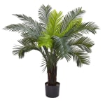 Nearly Natural 3ftH Artificial Cycas Tree With Pot, Green/Black