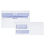 Quality Park #9 Reveal-N-Seal Business Security Double-Window Envelopes, Left Windows (Top/Bottom), Self Seal, White, Box Of 500