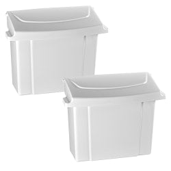 Alpine Sanitary Napkin Receptacles, 10in x 9in x 5in, White, Pack Of 2 Receptacles