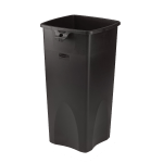 Rubbermaid Square Waste Containers, 23 Gallons, 31inH x 15 1/2inW x 16 1/2inD, Black