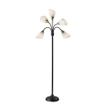 Adesso Simplee 5-Light Floor Lamp, 67inH, White/Black