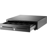 HP USB Standard Duty Cash Drawer - 2 Media Slot - USB, Powered USB, - Black - 4.3in Height x 16.3in Width x 16.2in Depth