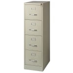 WorkPro 22inD Vertical 4-Drawer Letter-Size File Cabinet, Metal, Putty