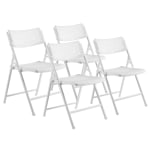 National Public Seating AirFlex Series Premium Polypropylene Folding Chairs, White, Pack Of 4 Chairs